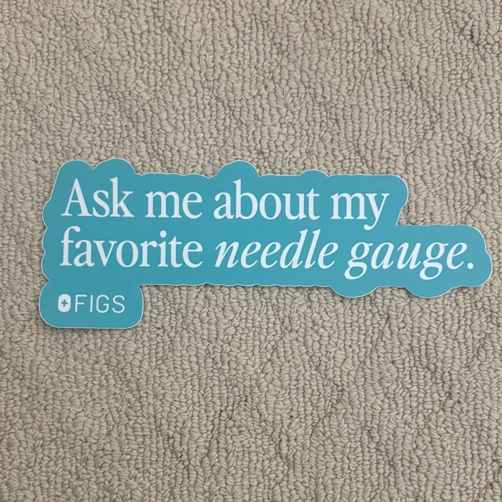 Figs Teal Needle Gauge Sticker